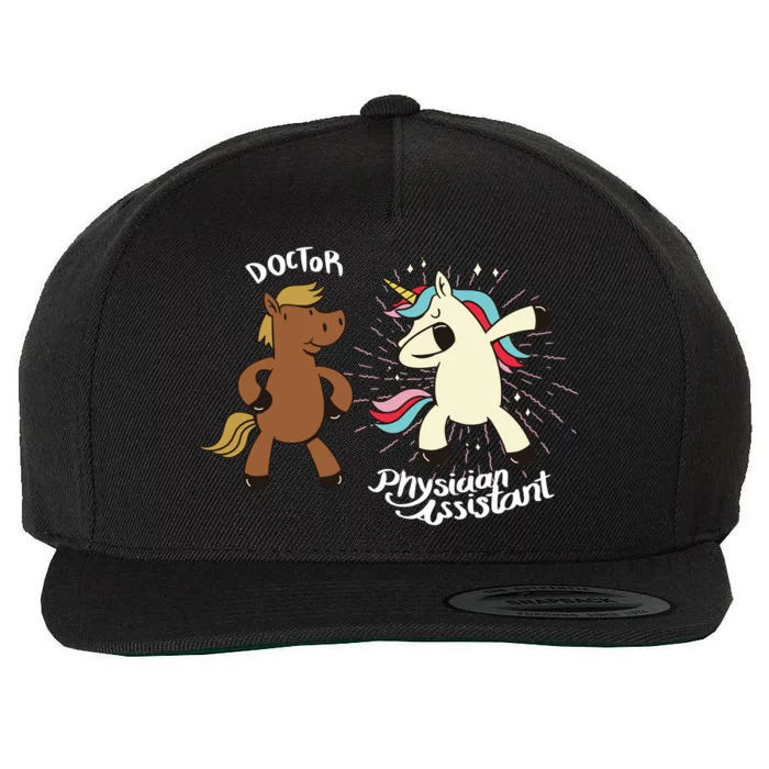 Physician Assistant Doctor Unicorn Wool Snapback Cap