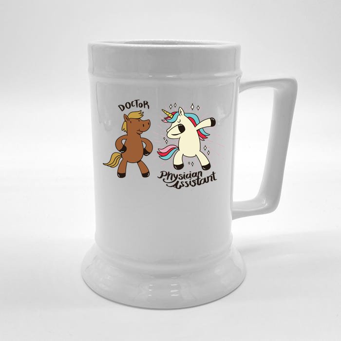 Physician Assistant Doctor Unicorn Front & Back Beer Stein