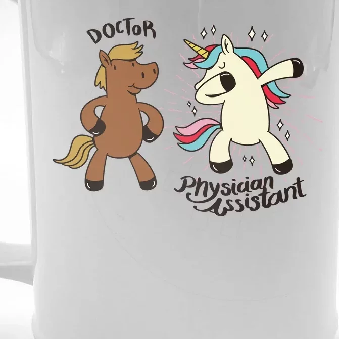 Physician Assistant Doctor Unicorn Front & Back Beer Stein