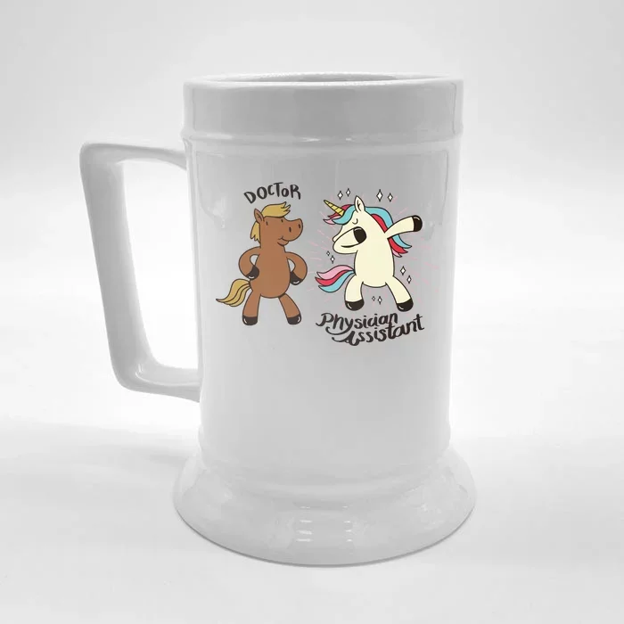 Physician Assistant Doctor Unicorn Front & Back Beer Stein