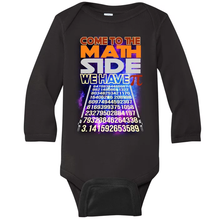 Pi Day - Come To The Math Side Parody Baby Long Sleeve Bodysuit