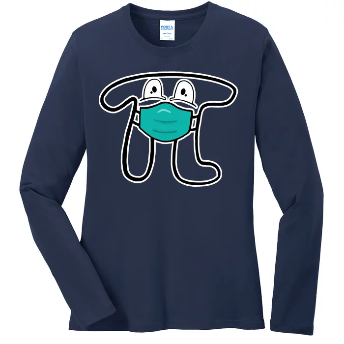 Pi Day 3.14 Quarantine Mask Pandemic Ladies Long Sleeve Shirt