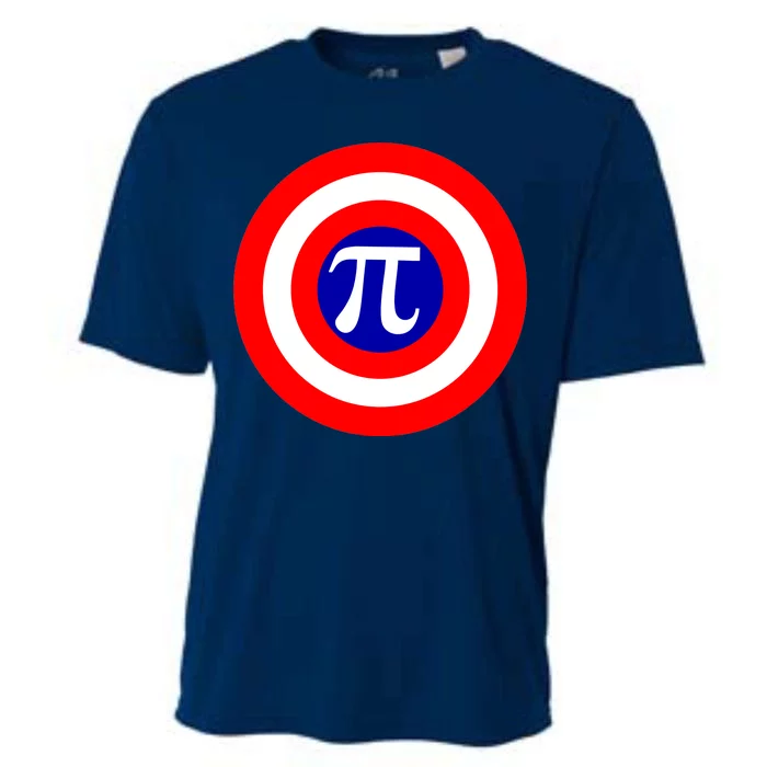 Pi Day America Superhero Crest 3.14 Math Geek Cooling Performance Crew T-Shirt