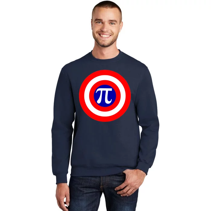 Pi Day America Superhero Crest 3.14 Math Geek Tall Sweatshirt