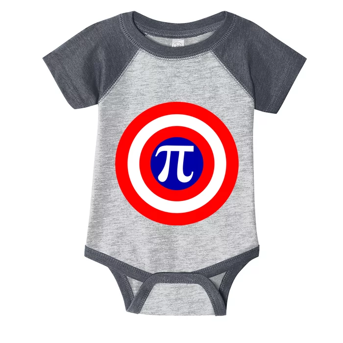 Pi Day America Superhero Crest 3.14 Math Geek Infant Baby Jersey Bodysuit