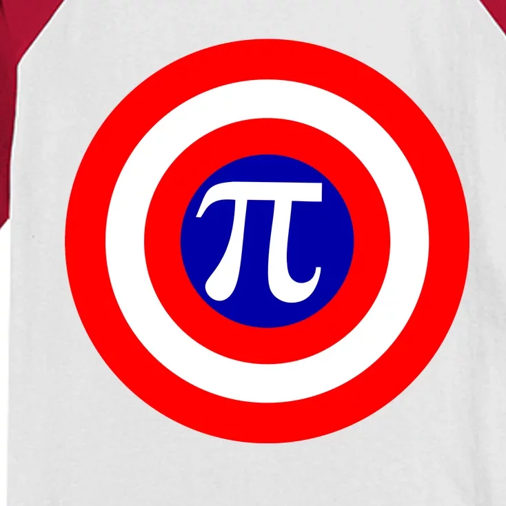 Pi Day America Superhero Crest 3.14 Math Geek Kids Colorblock Raglan Jersey