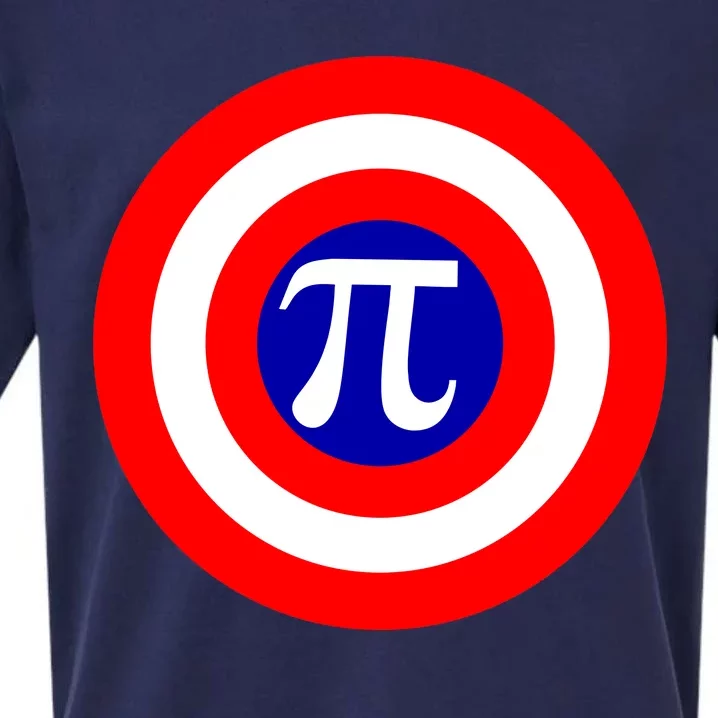 Pi Day America Superhero Crest 3.14 Math Geek Sueded Cloud Jersey T-Shirt