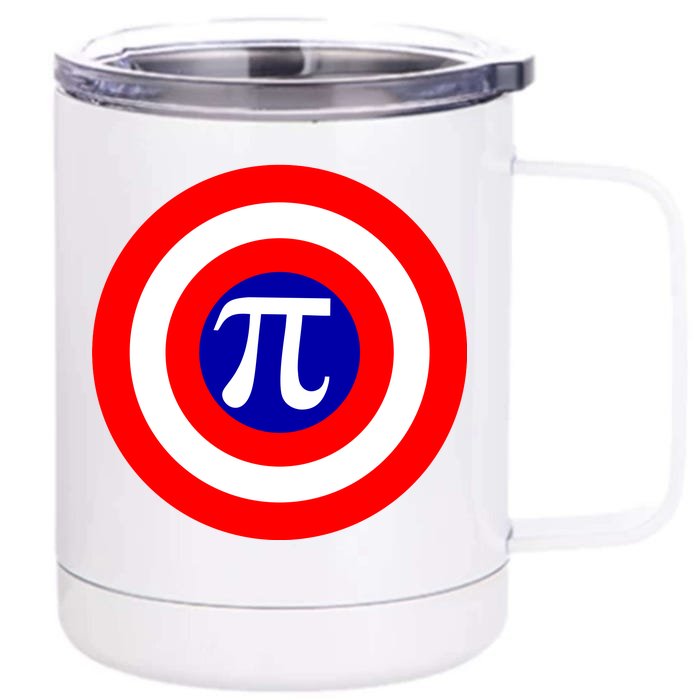 Pi Day America Superhero Crest 3.14 Math Geek Front & Back 12oz Stainless Steel Tumbler Cup