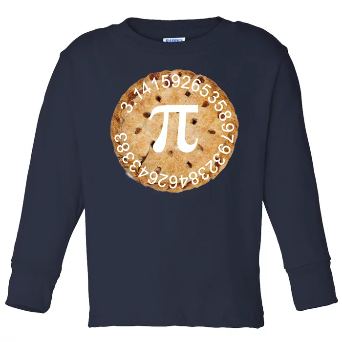 Pi Day Apple Pie 3.14 Cool Numbers Toddler Long Sleeve Shirt