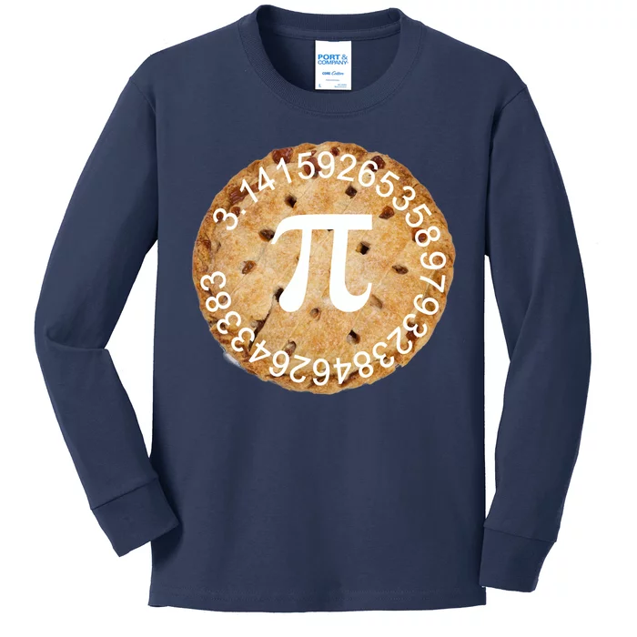 Pi Day Apple Pie 3.14 Cool Numbers Kids Long Sleeve Shirt