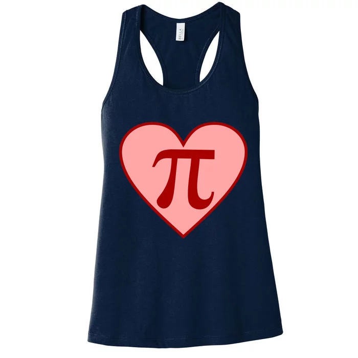 Pi Day Heart Love 3.14 Math Geek March 14th Women's Racerback Tank