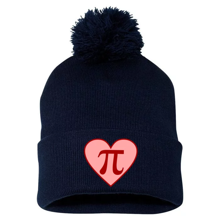 Pi Day Heart Love 3.14 Math Geek March 14th Pom Pom 12in Knit Beanie