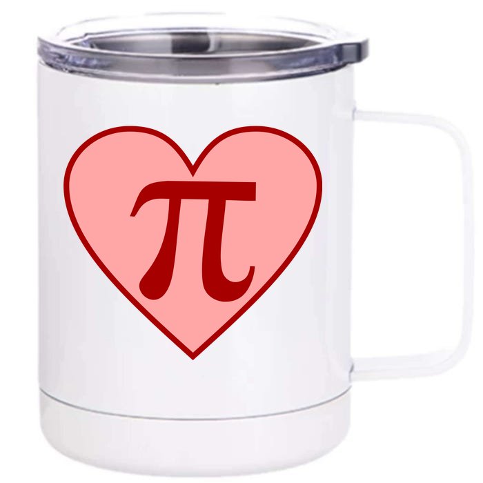 Pi Day Heart Love 3.14 Math Geek March 14th Front & Back 12oz Stainless Steel Tumbler Cup