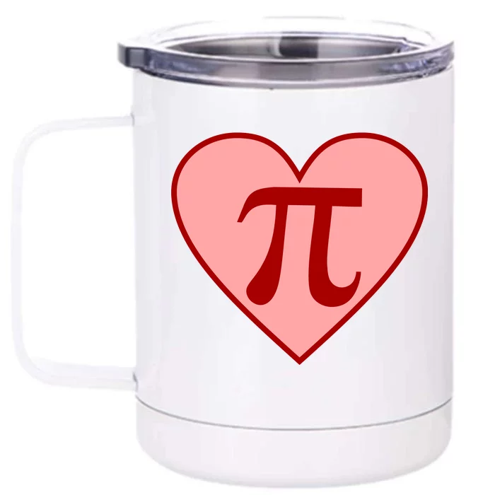 Pi Day Heart Love 3.14 Math Geek March 14th Front & Back 12oz Stainless Steel Tumbler Cup