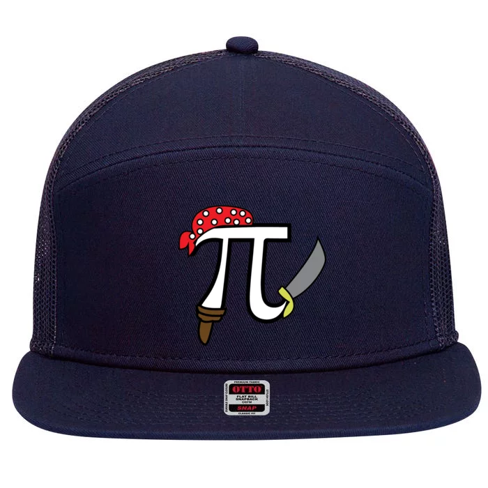 Pi Day Pirate 7 Panel Mesh Trucker Snapback Hat