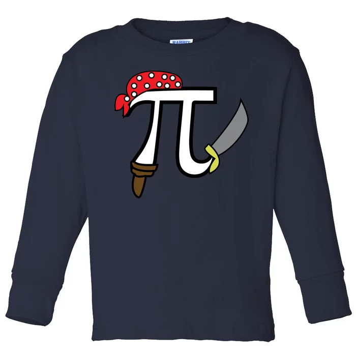 Pi Day Pirate Toddler Long Sleeve Shirt