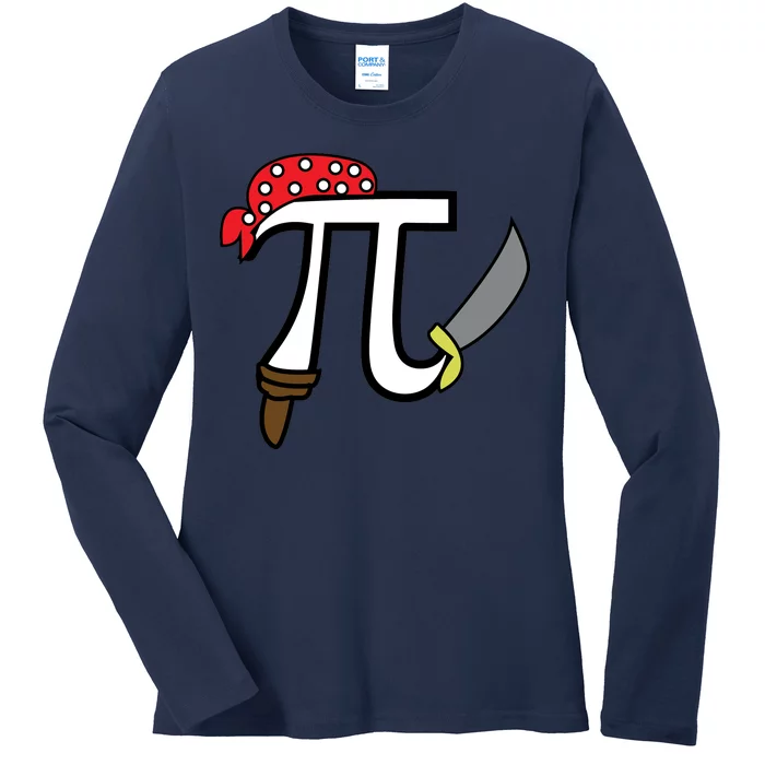 Pi Day Pirate Ladies Long Sleeve Shirt