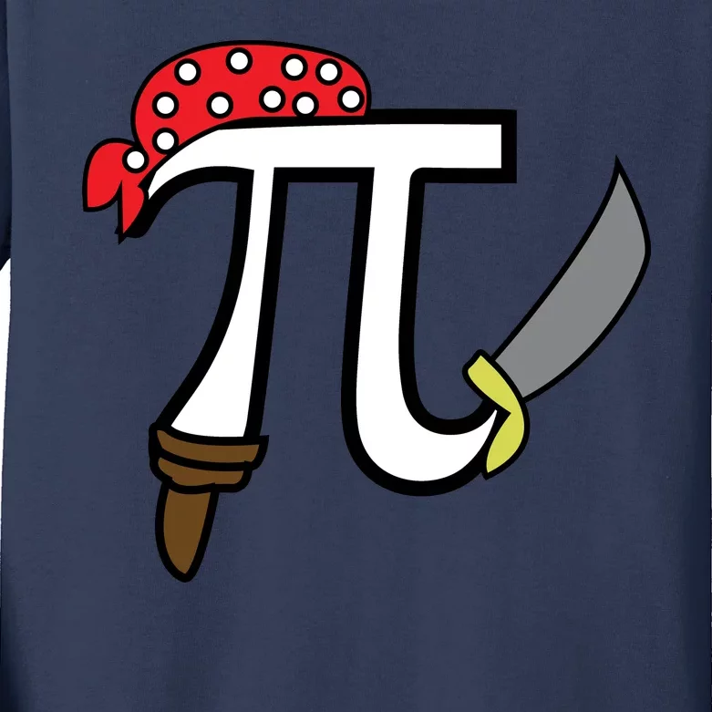 Pi Day Pirate Kids Long Sleeve Shirt