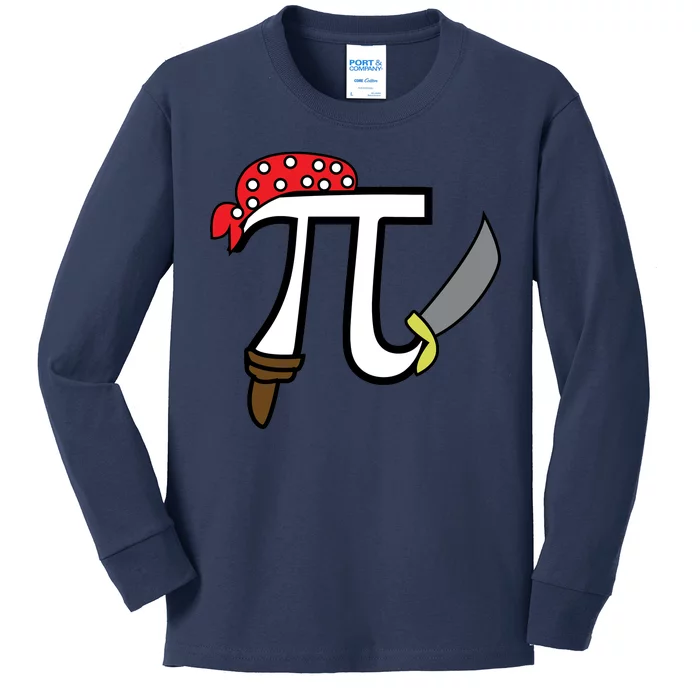 Pi Day Pirate Kids Long Sleeve Shirt