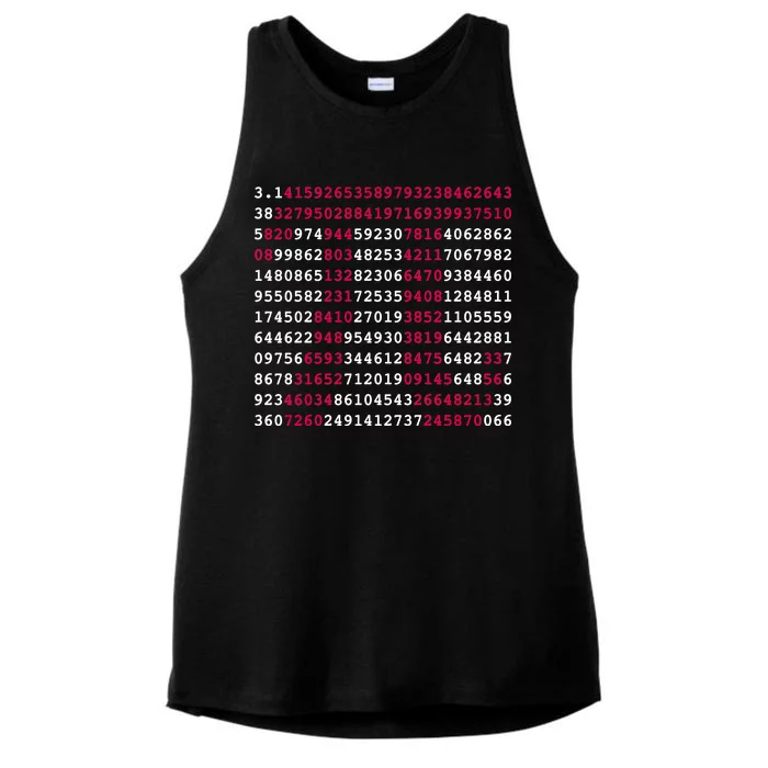 Pi Day Sign Numbers 3.14 Ladies Tri-Blend Wicking Tank