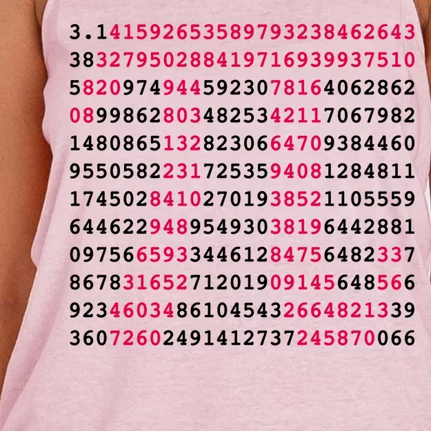 Pi Day Sign Numbers 3.14 Women's Knotted Racerback Tank