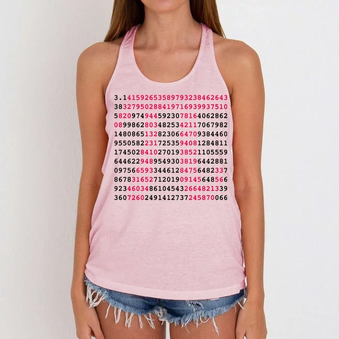 Pi Day Sign Numbers 3.14 Women's Knotted Racerback Tank