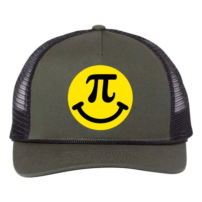 Pi Day Smiley Face 3.14 Math Geek Retro Rope Trucker Hat Cap