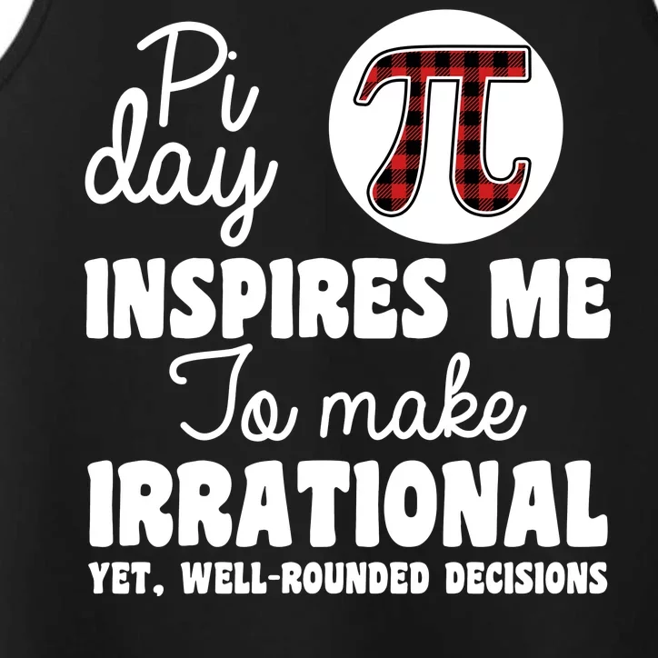 Pi Inspires Me Funny Pi Day 3.14 Performance Tank