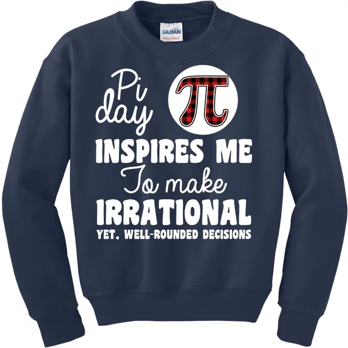 Pi Inspires Me Funny Pi Day 3.14 Kids Sweatshirt