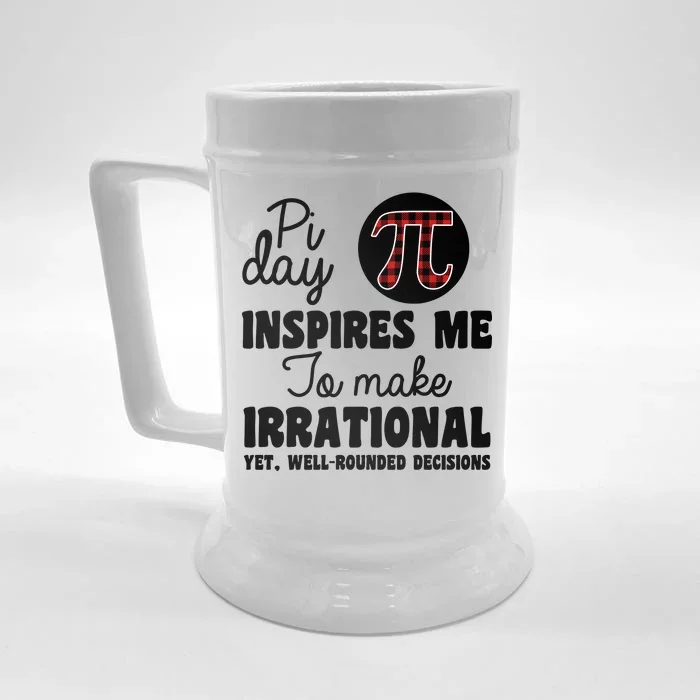 Pi Inspires Me Funny Pi Day 3.14 Front & Back Beer Stein