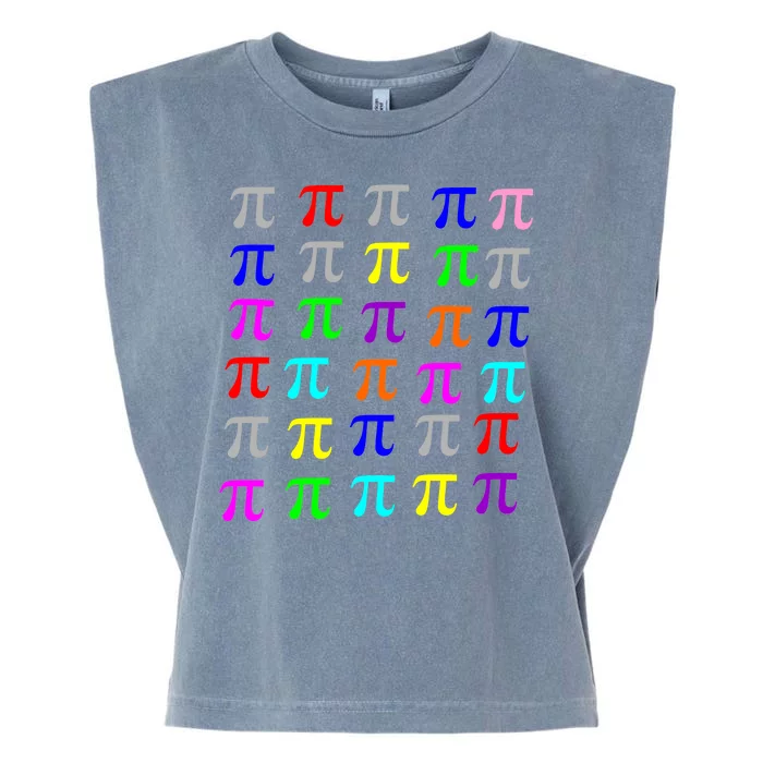 Pi Plaid Rainbow Pride Pi Day Collage Garment-Dyed Women's Muscle Tee