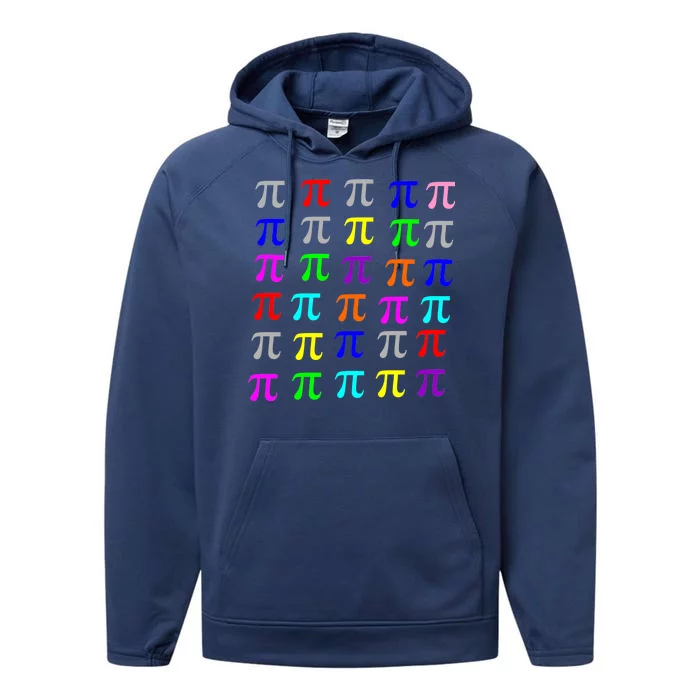 Pi Plaid Rainbow Pride Pi Day Collage Performance Fleece Hoodie