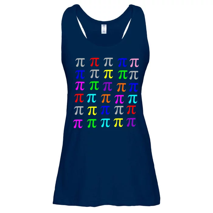 Pi Plaid Rainbow Pride Pi Day Collage Ladies Essential Flowy Tank