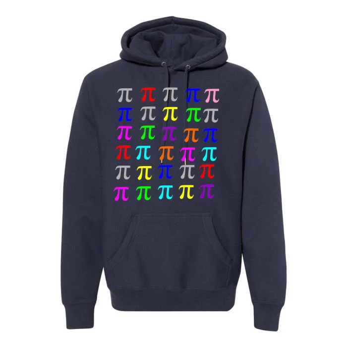 Pi Plaid Rainbow Pride Pi Day Collage Premium Hoodie