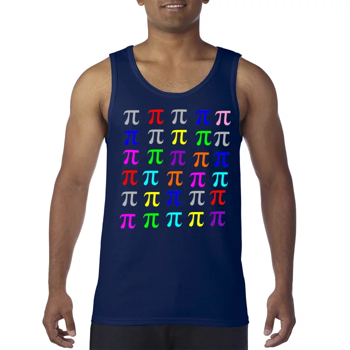 Pi Plaid Rainbow Pride Pi Day Collage Tank Top