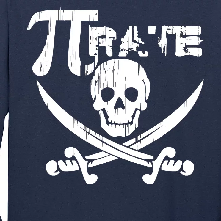 PI Rate Math Skull and Cross Swords Tall Long Sleeve T-Shirt