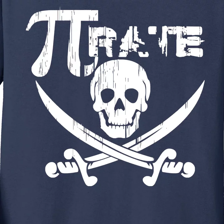 PI Rate Math Skull and Cross Swords Kids Long Sleeve Shirt