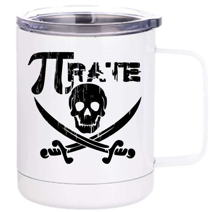 PI Rate Math Skull and Cross Swords Front & Back 12oz Stainless Steel Tumbler Cup