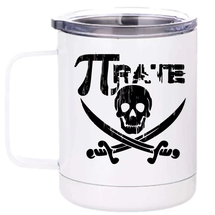 PI Rate Math Skull and Cross Swords Front & Back 12oz Stainless Steel Tumbler Cup