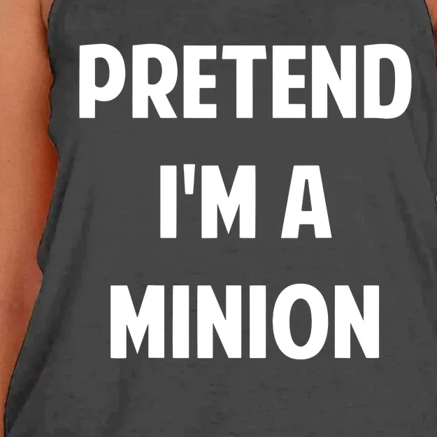 Pretend IM A Minion Costume Party Funny Halloween Minion Women's Knotted Racerback Tank