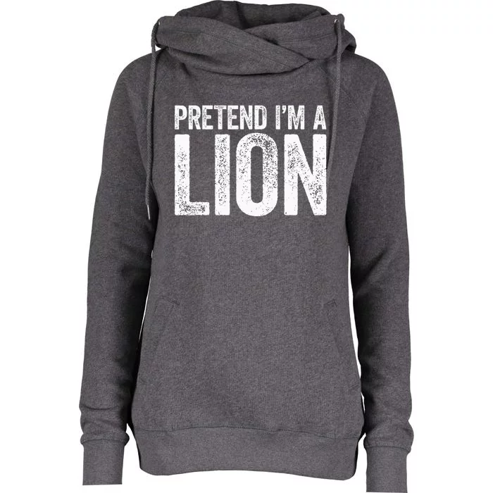 Pretend IM A Lion Matching Costume Womens Funnel Neck Pullover Hood