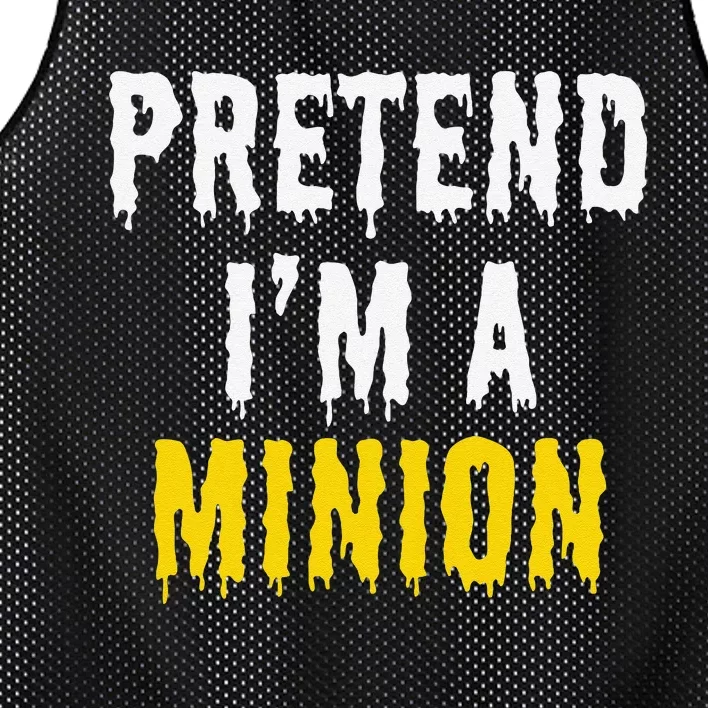 Pretend IM A Minion Halloween Party Funny Lazy Mesh Reversible Basketball Jersey Tank