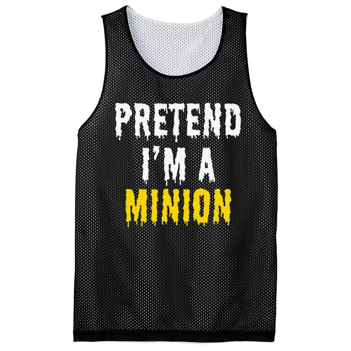 Pretend IM A Minion Halloween Party Funny Lazy Mesh Reversible Basketball Jersey Tank