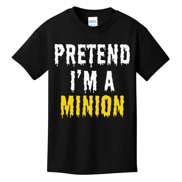 Pretend IM A Minion Halloween Party Funny Lazy Kids T-Shirt