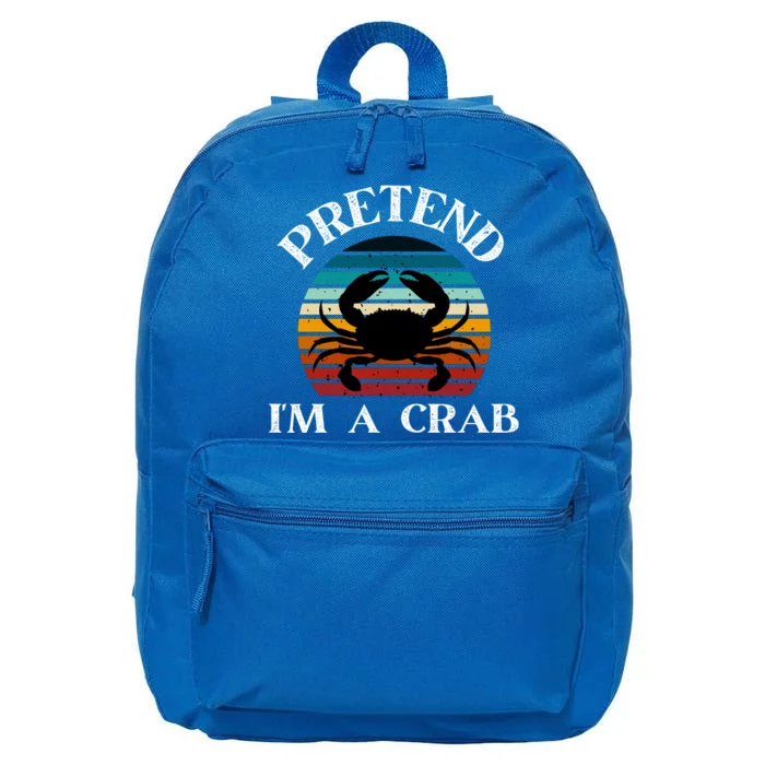 Pretend I Am A Crab Retro Funny 16 in Basic Backpack