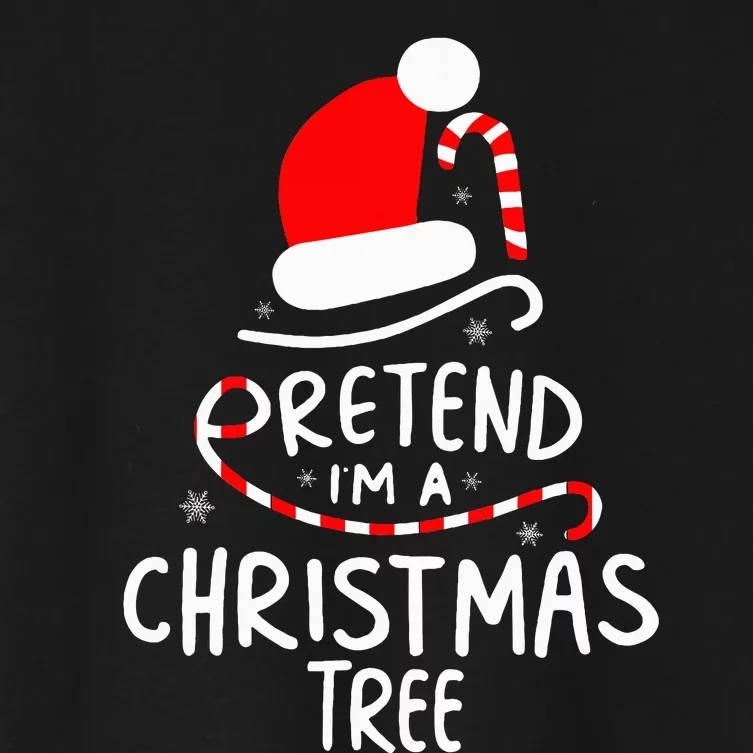 Pretend I'm A Christmas Tree Easy Fun Costume Women's Crop Top Tee