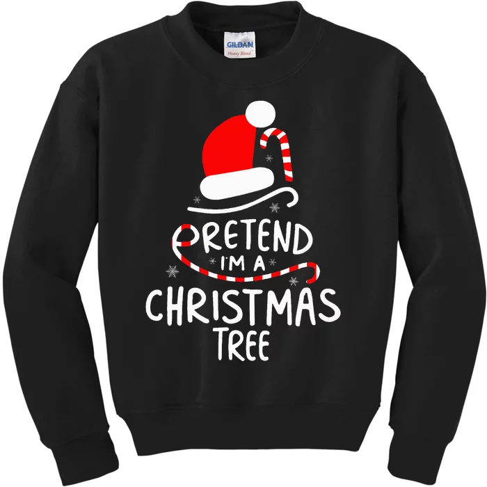 Pretend I'm A Christmas Tree Easy Fun Costume Kids Sweatshirt