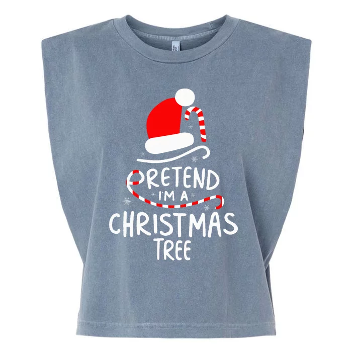 Pretend I'm A Christmas Tree Easy Fun Costume Garment-Dyed Women's Muscle Tee