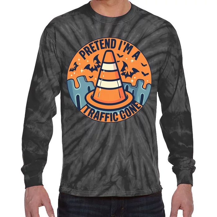 PRETEND IM A TRAFFIC CONE Halloween Costume Tie-Dye Long Sleeve Shirt