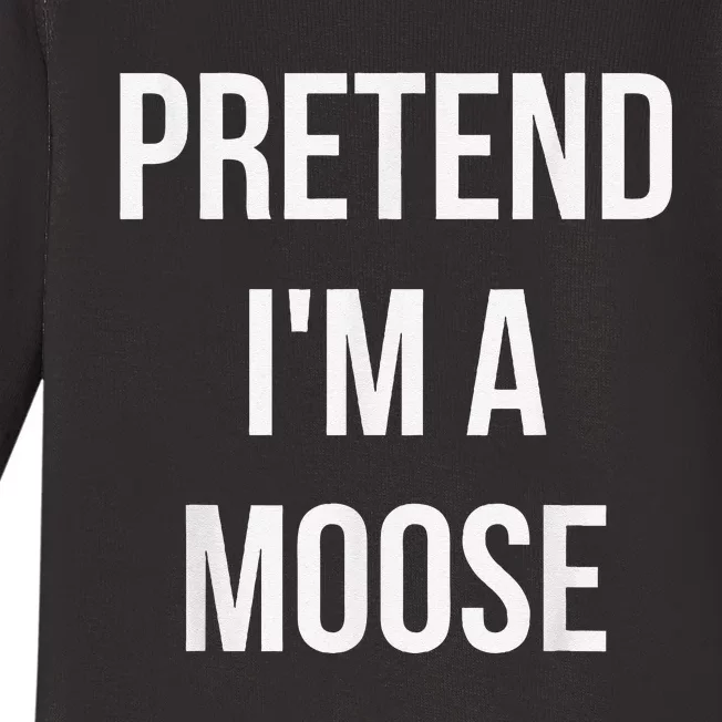 Pretend IM A Moose Adult Costume Halloween Brown Baby Long Sleeve Bodysuit